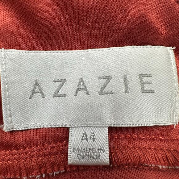 Azazie Dress Womens A4 Rust Maxi Sleeveless Gown Wedding Bridesmaid Slit Keyhole - Picture 8 of 14